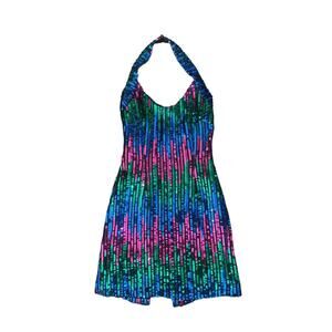 Multicolor Halter Dress